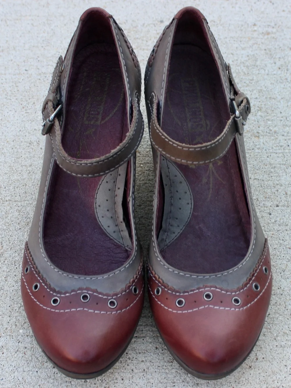 Pikolinos Two-Tone Leather Mary Jane Pumps Sz 6.5 (37)